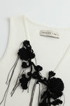 SWAYING/KNIT water drop hollow silk vest SW24SS1T34 white